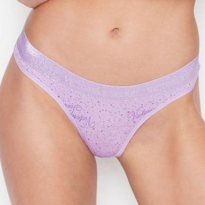 VICTORIA'S SECRET Cotton Shine Logo Thong Panty